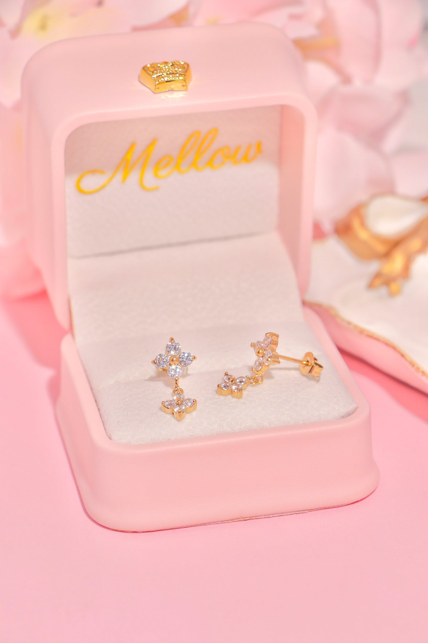 Crystal Double Blossom earrings