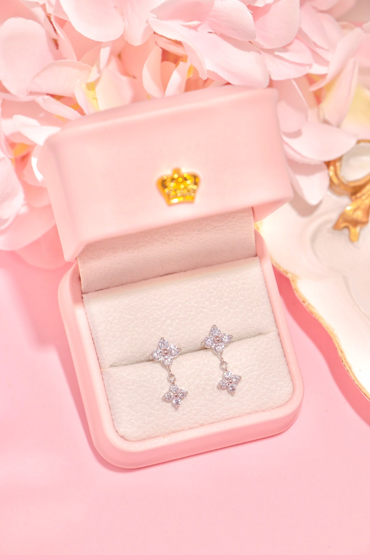 Crystal Double Blossom earrings