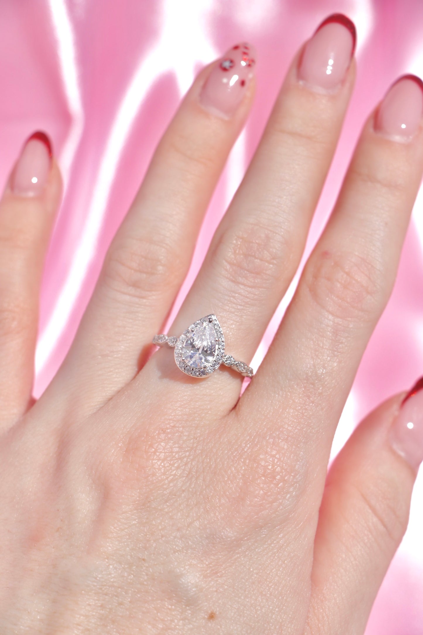 Pear Halo ring