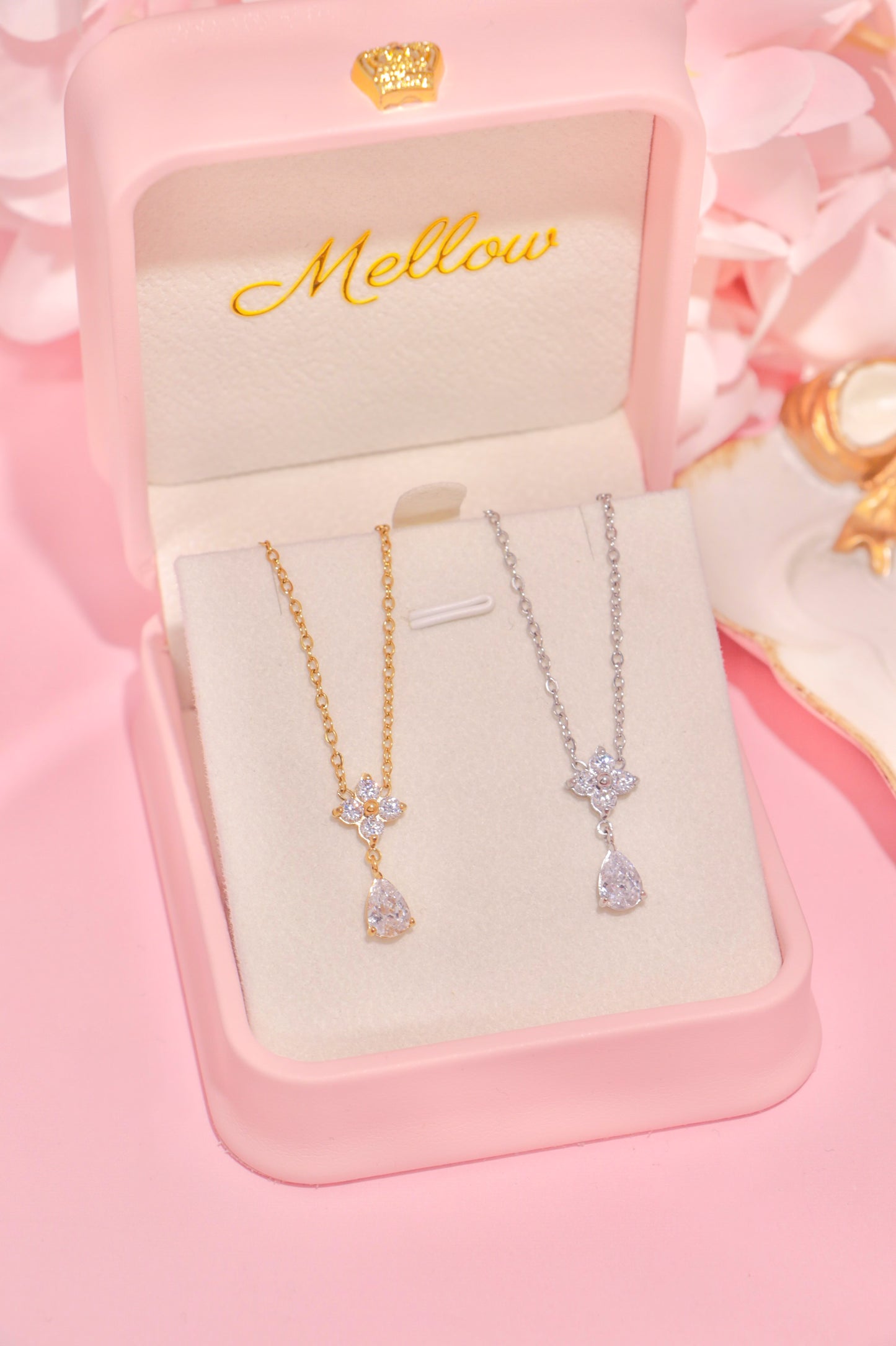 Crystal Blossom Drop necklace