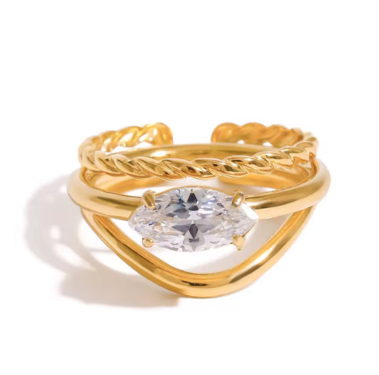 Marquise Arc ring set