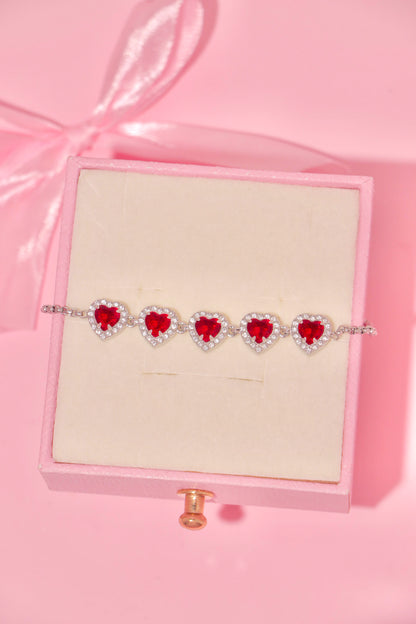 Princess Hearts bracelet rojo