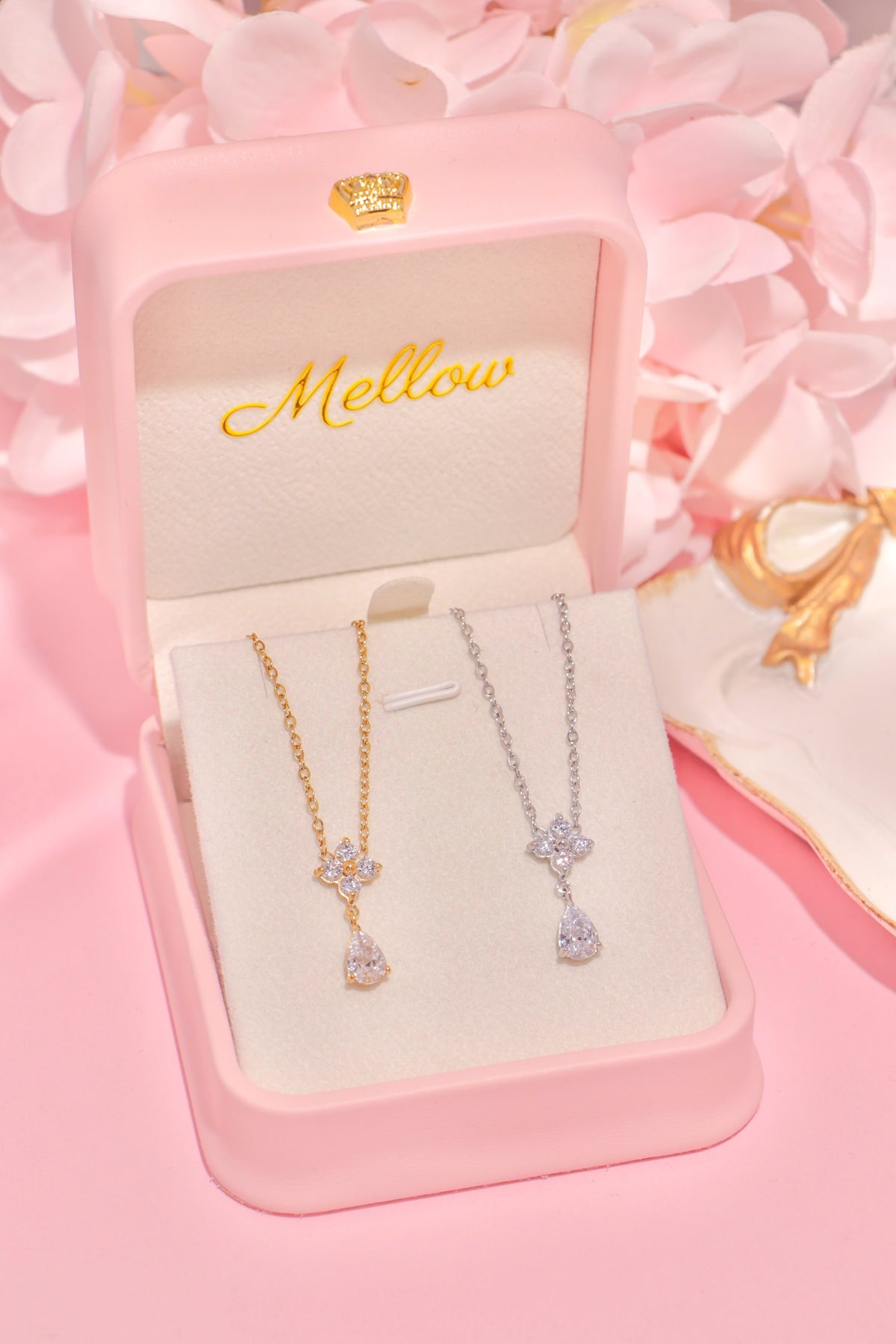 Crystal Blossom Drop necklace