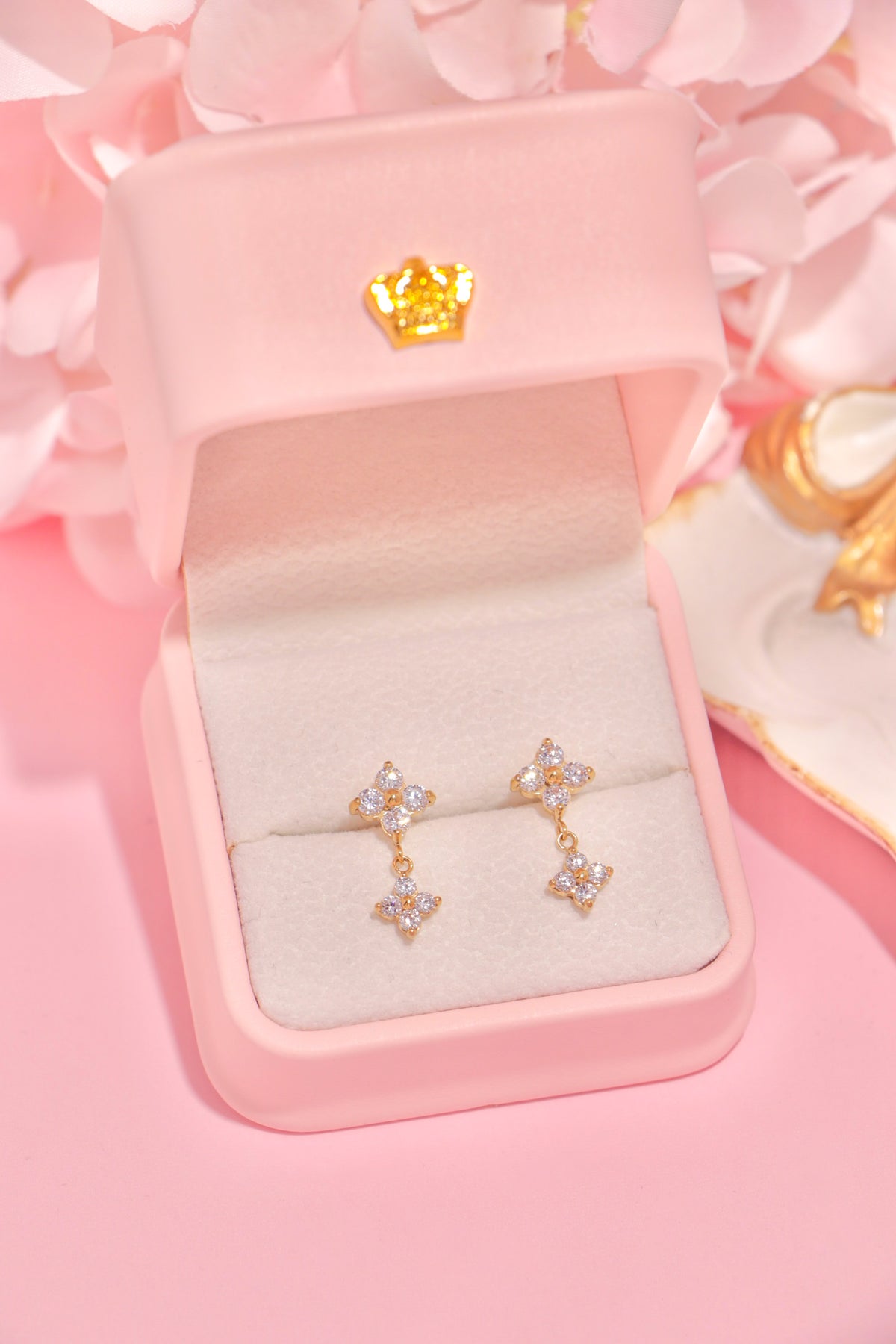 Crystal Double Blossom earrings