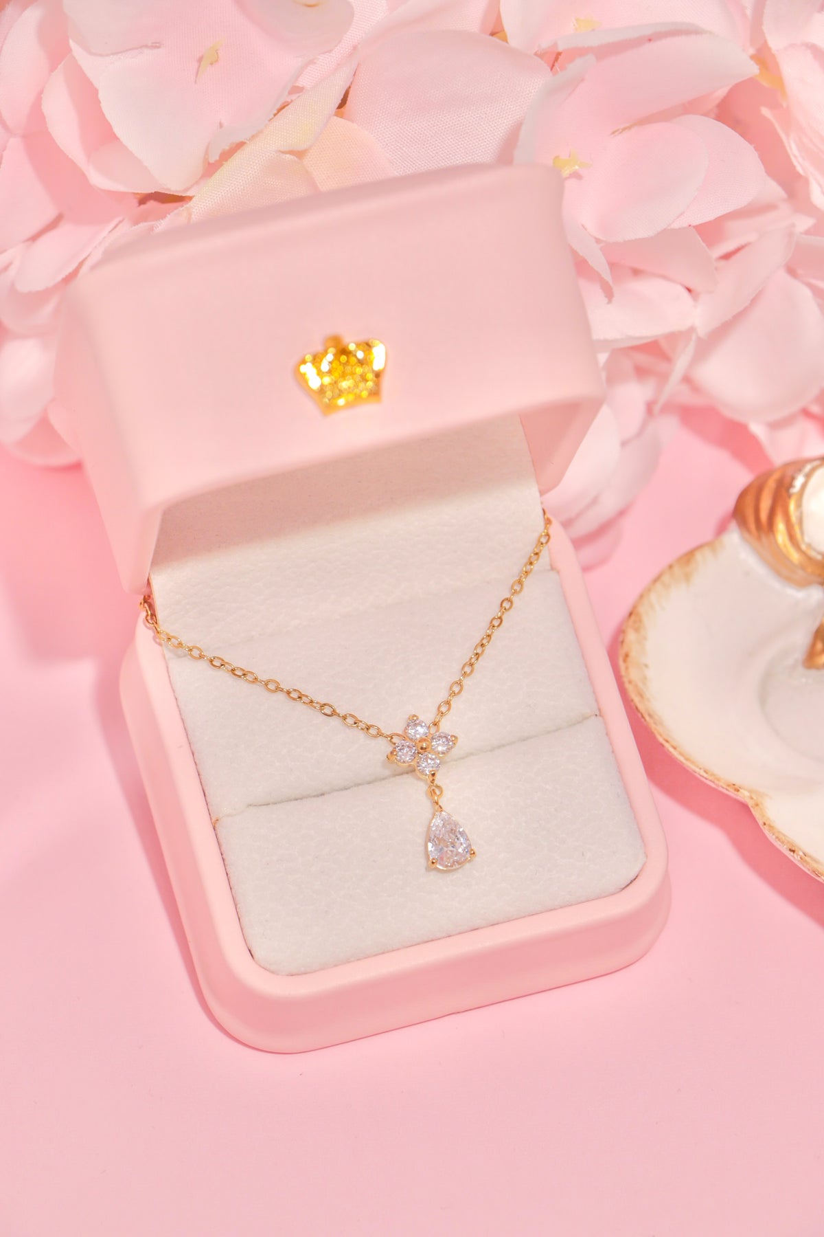 Crystal Blossom Drop necklace