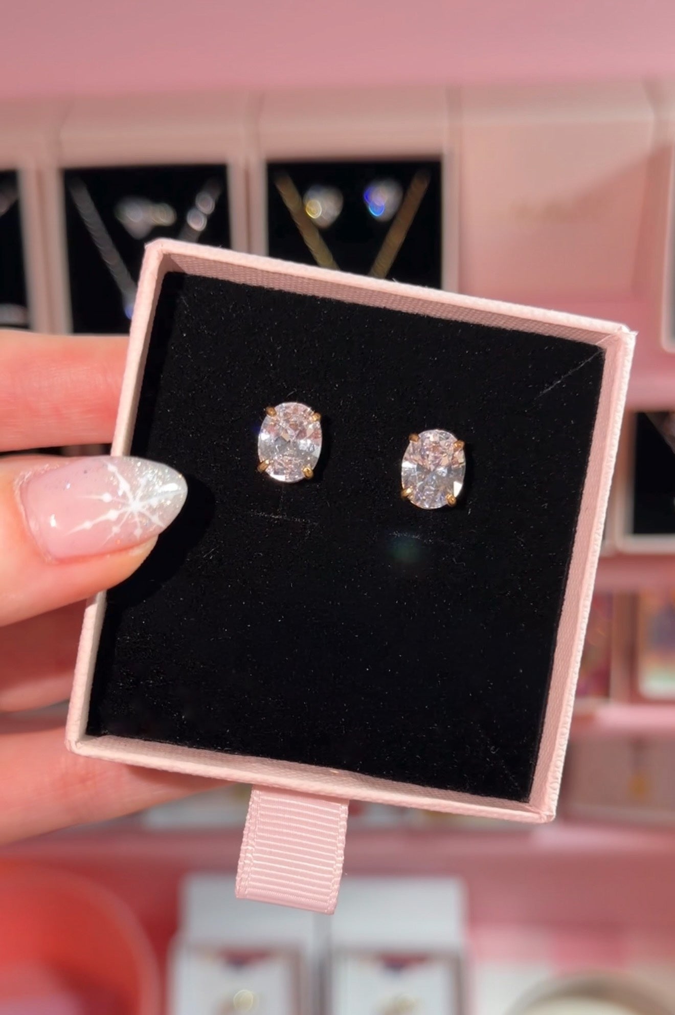 Oval Spark studs