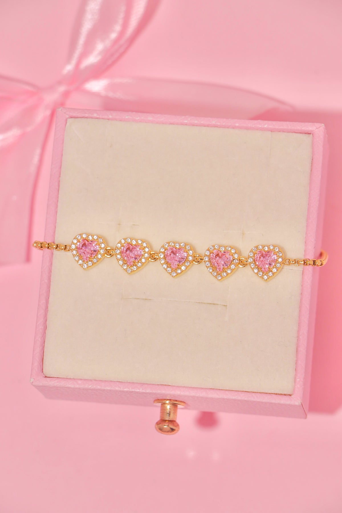Princess Hearts bracelet rosa