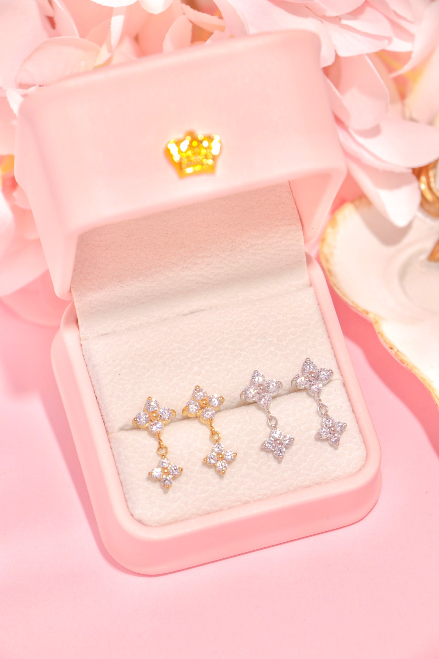Crystal Double Blossom earrings