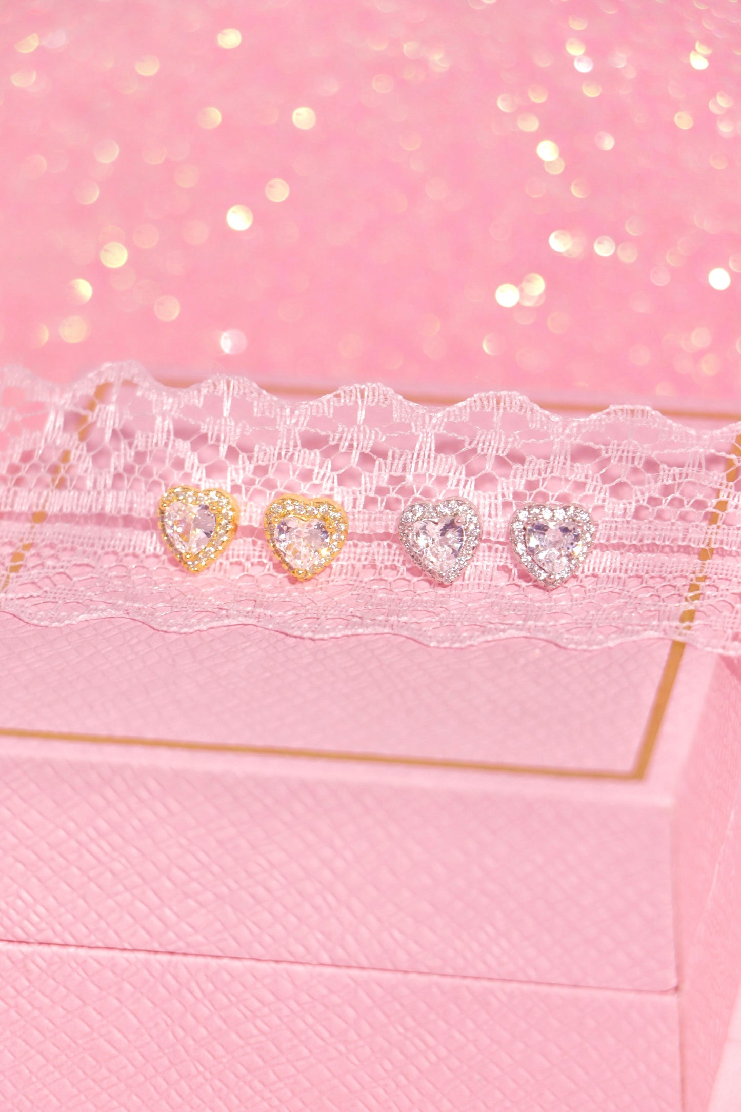 Princess Heart studs transparente