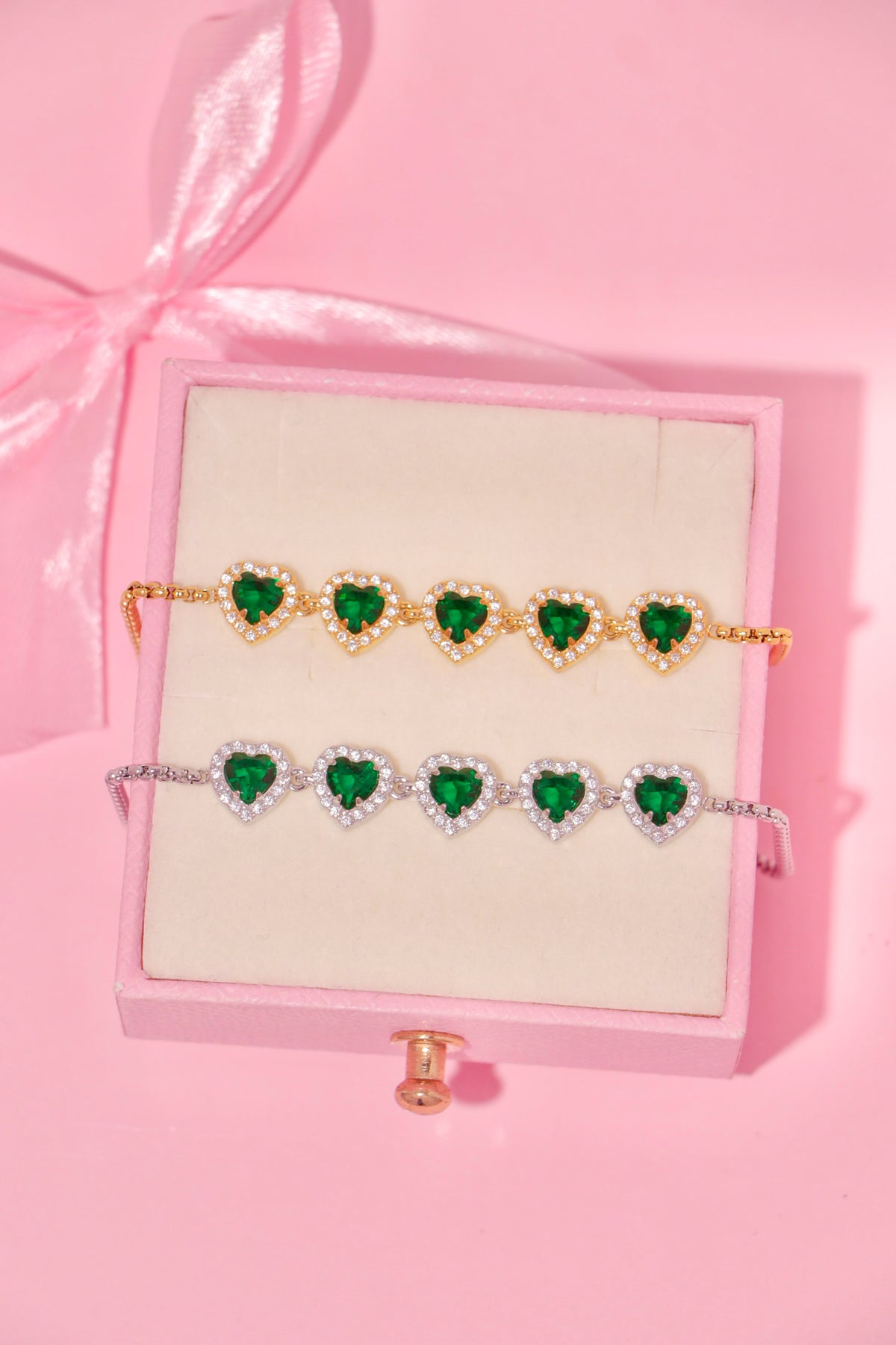 Princess Hearts bracelet verde