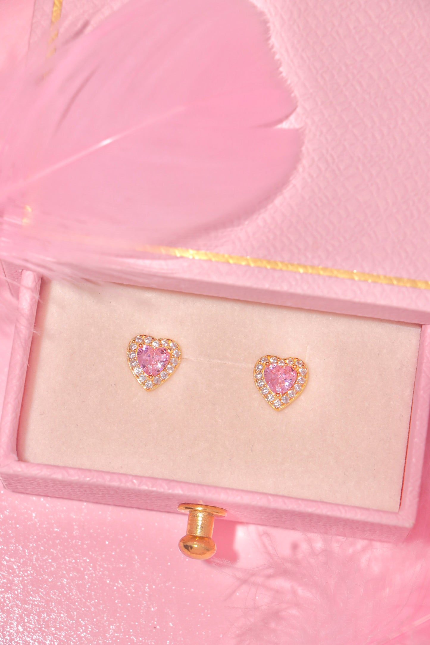 Princess Heart studs rosa