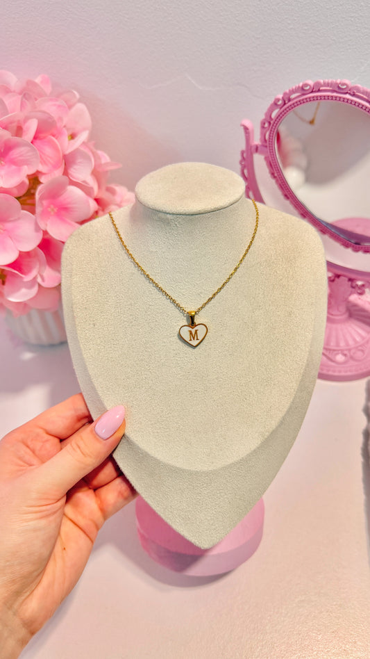Shelly Heart Initial necklace