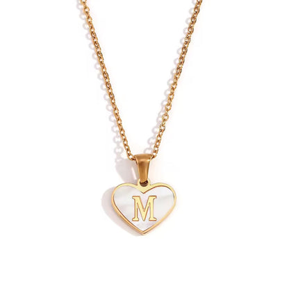 Shelly Heart Initial necklace