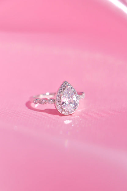 Pear Halo ring