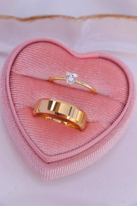 Love Spark couple ring set