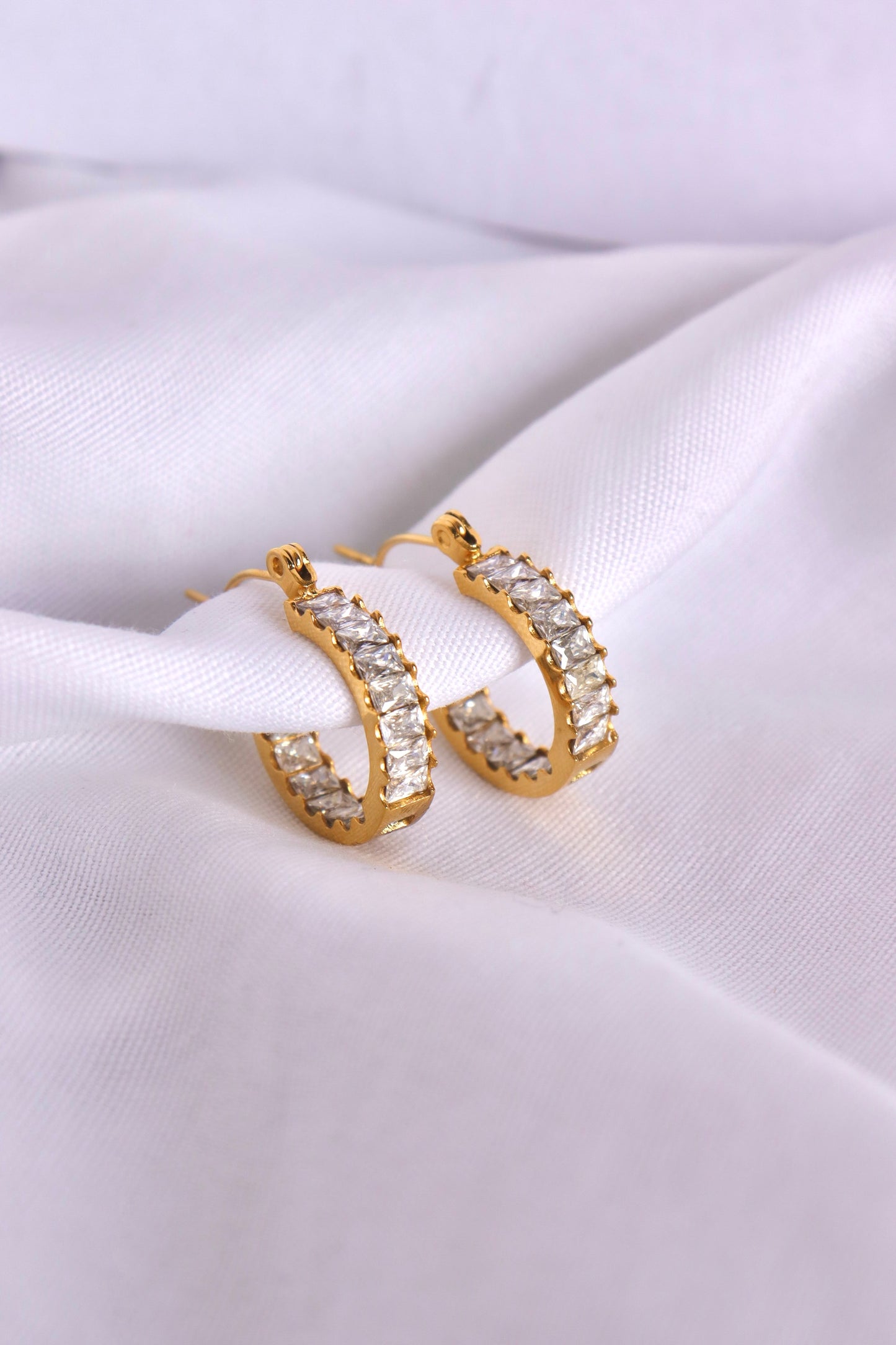 Bling Baguette hoops